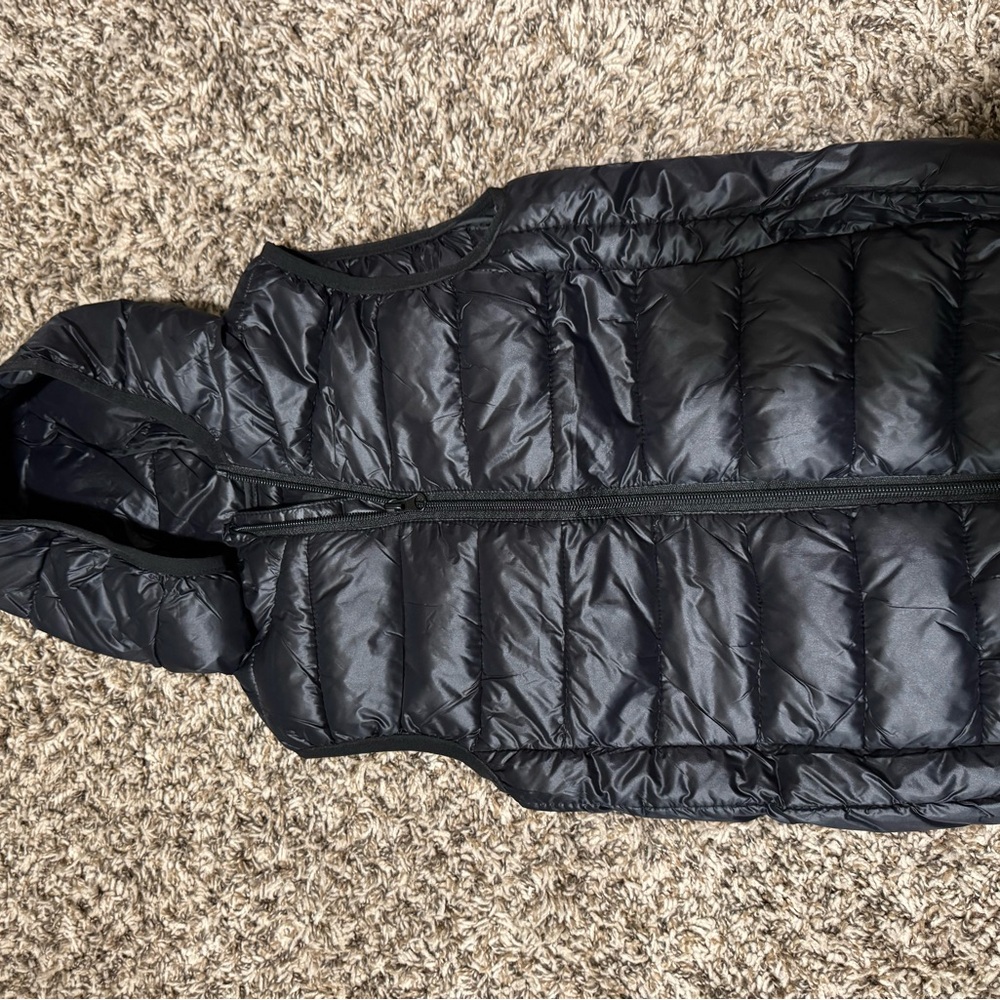Black Puffer Vest with Hood